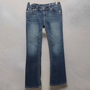 Vtg Y2K Miss Me Womens Denim Bling Jeans Size 30 Bootcut Flare Signature JP5589B